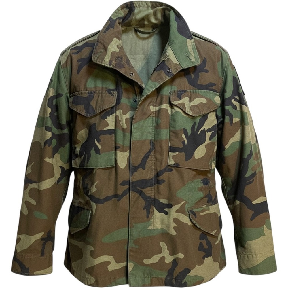 Vintage Camo US Army M65 Field Jacket Mens M Outdoors Work Streetwear USA